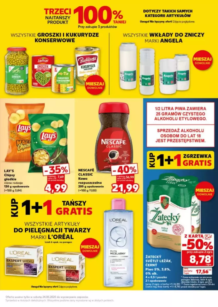 Gazetka promocyjna Kaufland - ważna 24.05 do 24.05.2025 - strona 25 - produkty: Chipsy, Fa, Kawa, Piwo, Ser, Waga, Znicz
