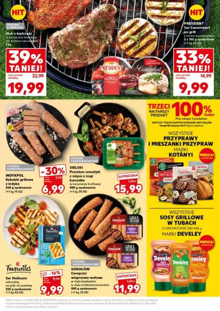 Gazetka promocyjna Kaufland - ważna 24.05 do 24.05.2025 - strona 9 - produkty: Camembert, Gra, Grill, Kask, Kebab, Kurczak, Mars, Przyprawy, Rama, Ser, Sok, Sokołów, Sos, Waga