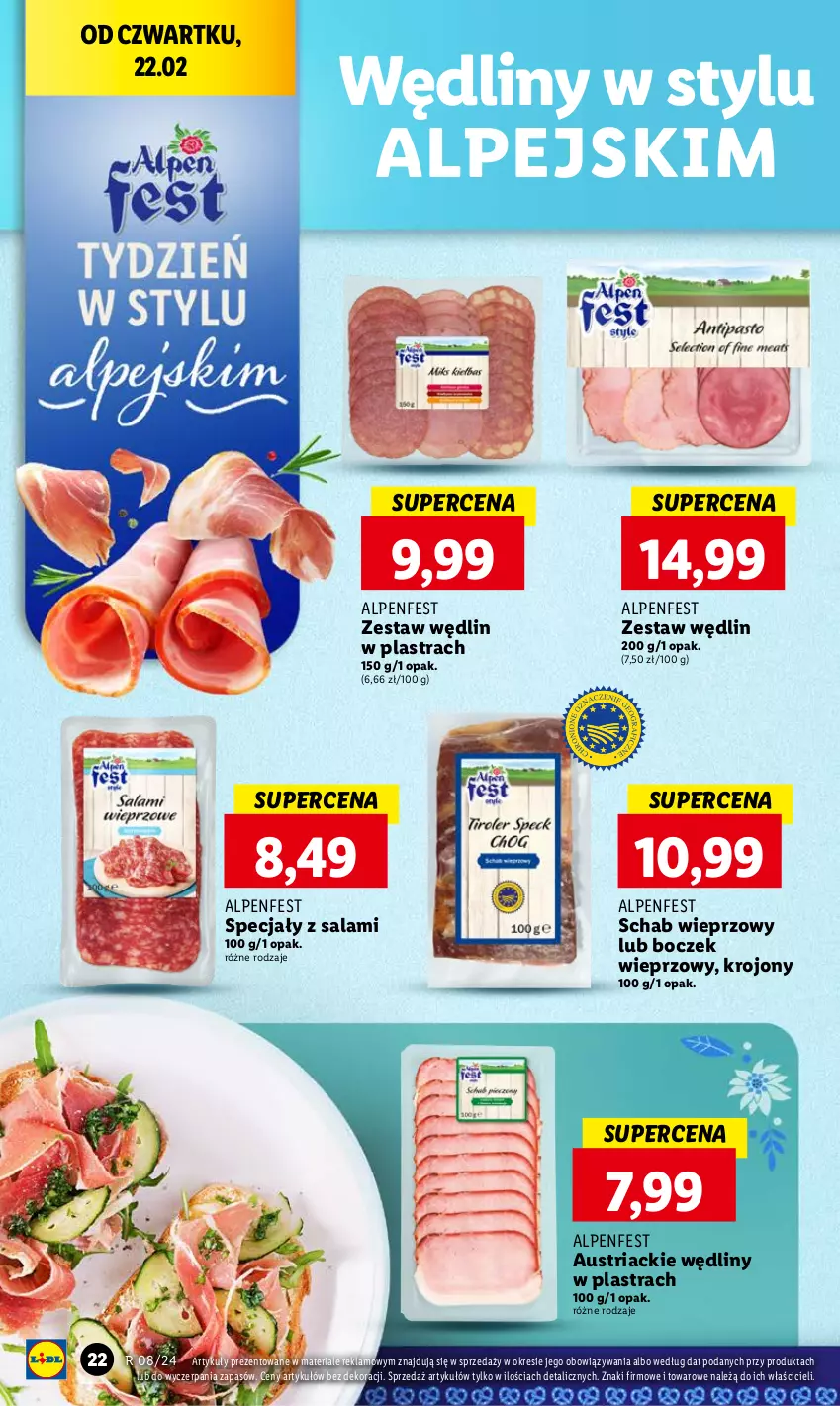 Gazetka promocyjna Lidl - GAZETKA - ważna 22.02 do 24.02.2024 - strona 26 - produkty: Boczek, Boczek wieprzowy, Salami, Schab wieprzowy