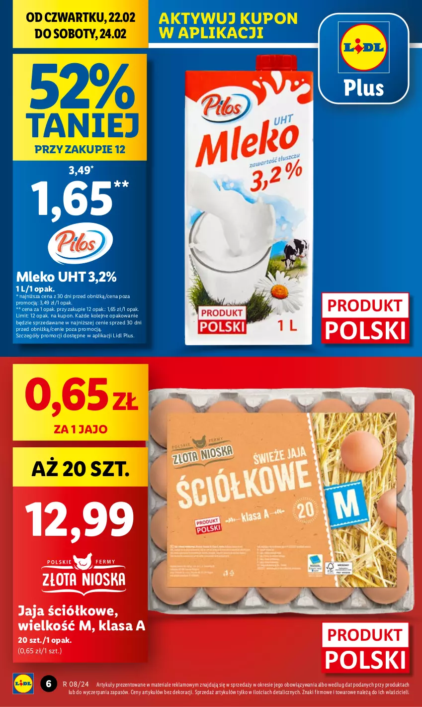 Gazetka promocyjna Lidl - GAZETKA - ważna 22.02 do 24.02.2024 - strona 6 - produkty: Jaja, Mleko, Olej