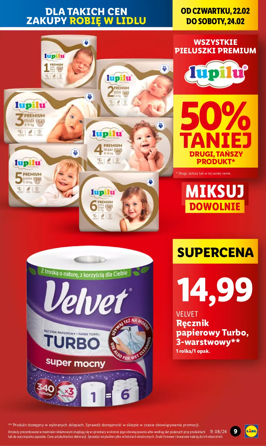 Gazetka promocyjna Lidl - GAZETKA - ważna 22.02 do 24.02.2024 - strona 9 - produkty: Papier, Ręcznik, Velvet