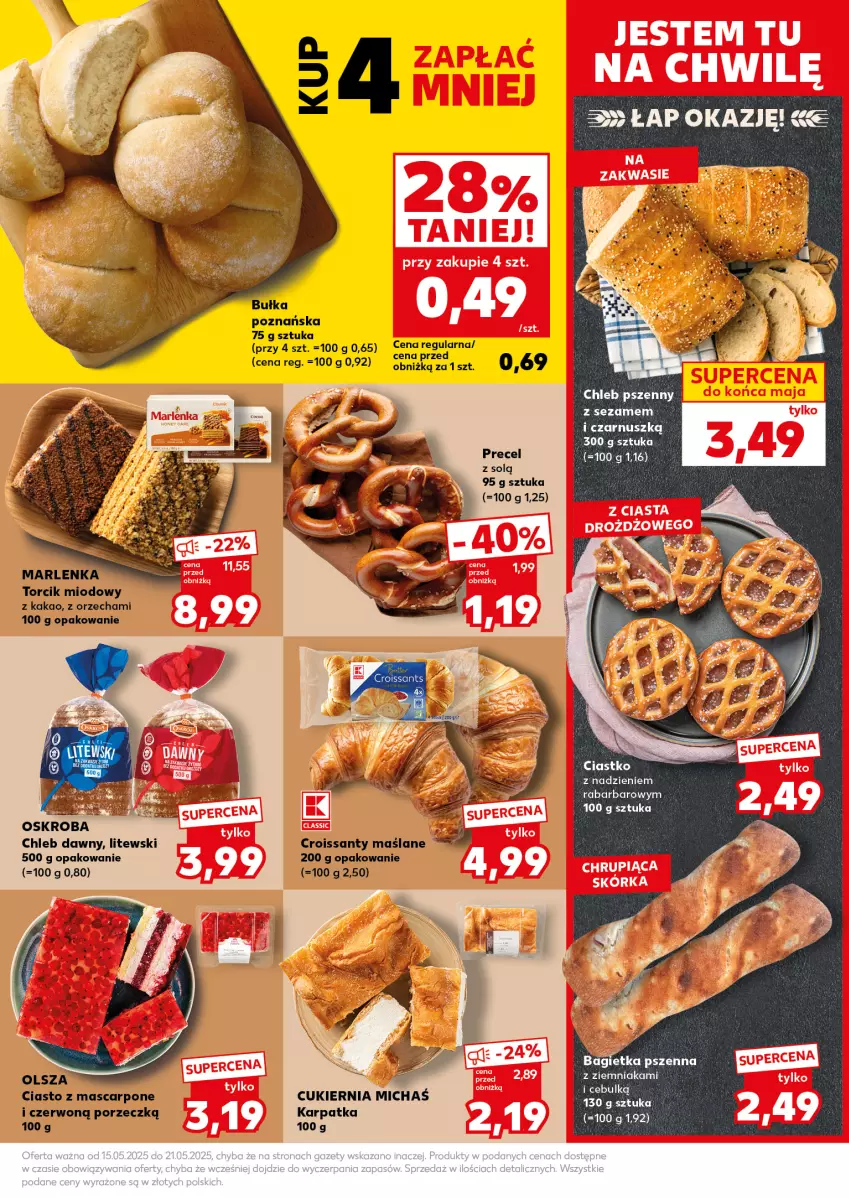 Gazetka promocyjna Kaufland - Mocny Start - ważna 19.05 do 21.05.2025 - strona 19 - produkty: Bagietka, Bagietka pszenna, Bułka, Chleb, Croissant, Cukier, Kakao, Karp, Mascarpone, Por, Sezam