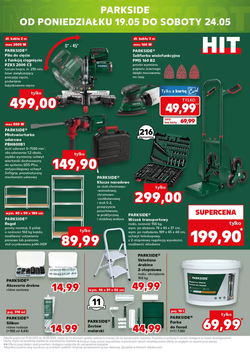 Gazetka promocyjna Kaufland - Mocny Start - ważna 19.05 do 21.05.2025 - strona 23 - produkty: Cynk, Drabina, Fa, LG, Młot, Młotowiertarka, Parkside, Por, Regał, Ser, Sok, Sport, Szlifierka, Szyna, Tarcza tnąca, Tarka, Teleskop, Top, Tran, Wiertarka, Wózek, Wózek transportowy