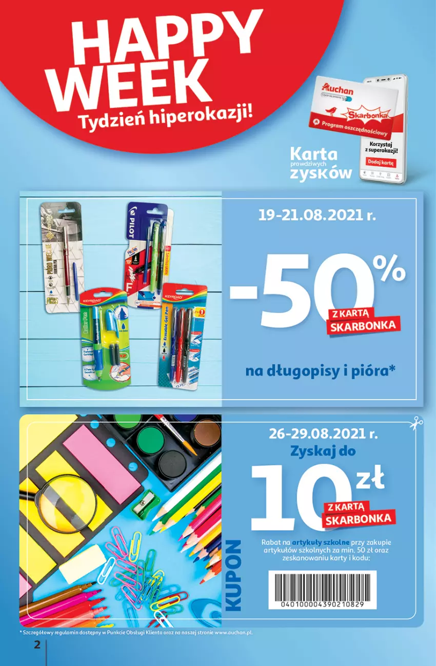 Gazetka promocyjna Auchan - Rysują się kolorowe sny Hipermarkety - ważna 19.08 do 25.08.2021 - strona 2 - produkty: Długopis
