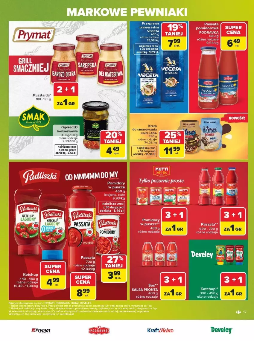 Gazetka promocyjna Carrefour - Gazetka Carrefour, Market w SUMIE markowe pewniaki - ważna 20.07 do 01.08.2026 - strona 17 - produkty: Gin, HP, Ketchup, Mus, Musztarda, Prymat, Ser