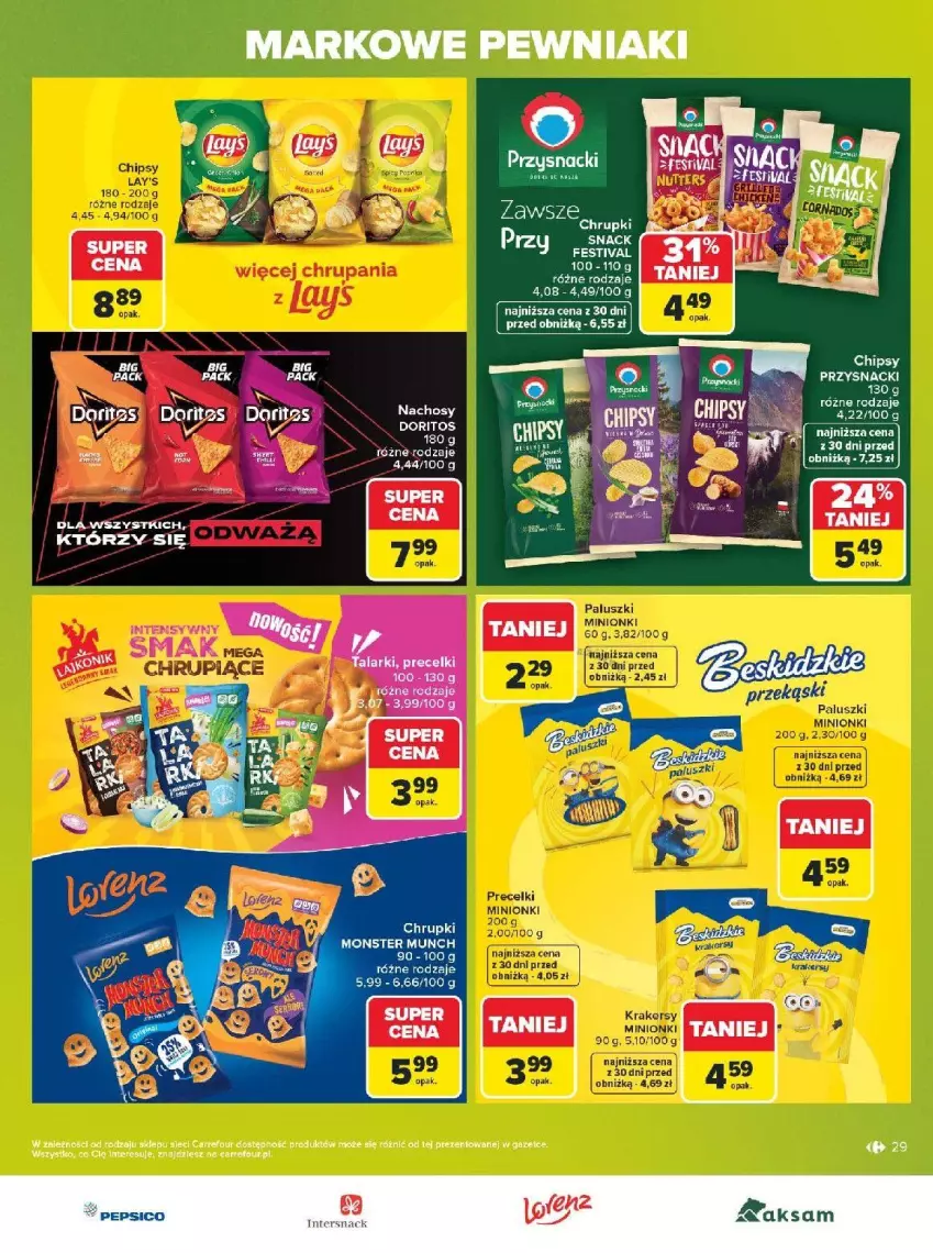Gazetka promocyjna Carrefour - Gazetka Carrefour, Market w SUMIE markowe pewniaki - ważna 20.07 do 01.08.2026 - strona 29 - produkty: Chipsy, Gra, Krakersy, Przysnacki