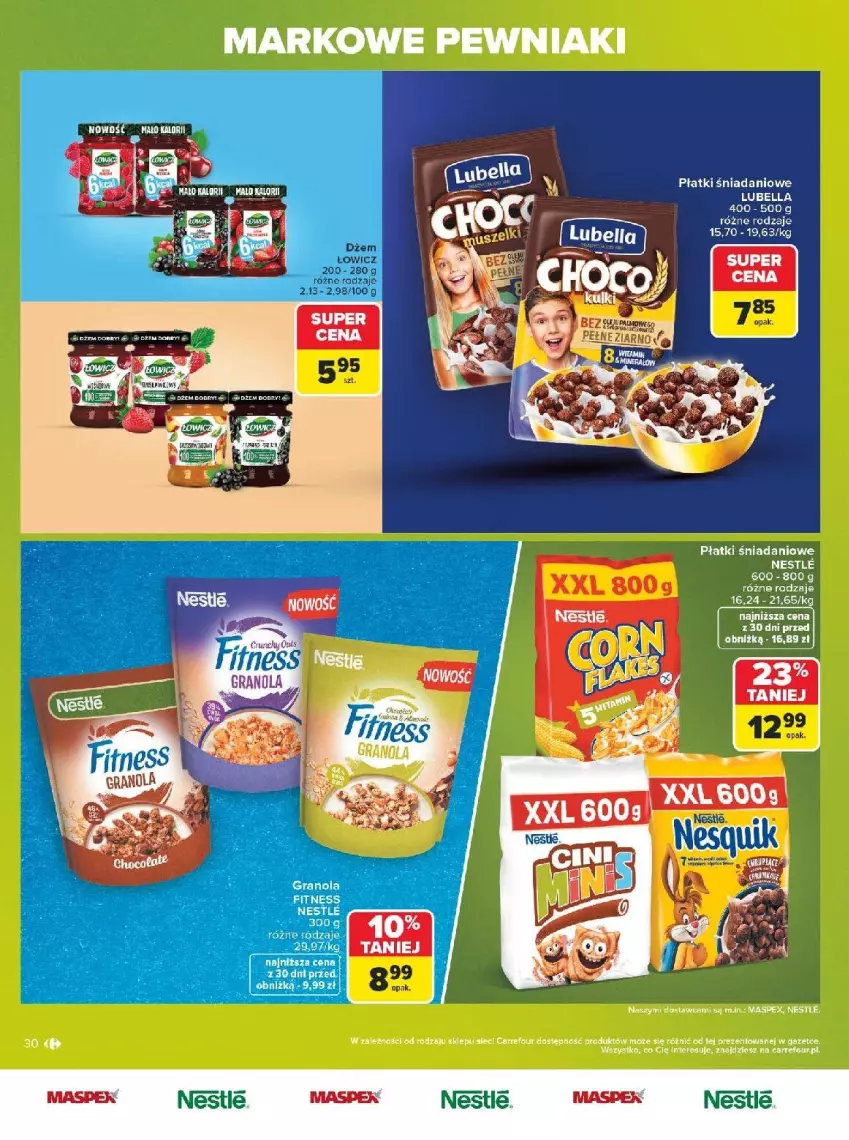 Gazetka promocyjna Carrefour - Gazetka Carrefour, Market w SUMIE markowe pewniaki - ważna 20.07 do 01.08.2026 - strona 30 - produkty: Bell, Bella, Danio, Dżem, Fa, Lubella