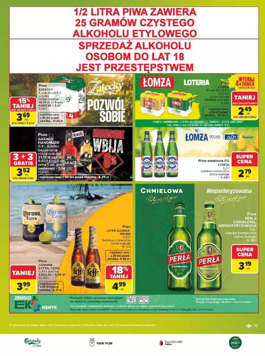 Gazetka promocyjna Carrefour - Gazetka Carrefour, Market w SUMIE markowe pewniaki - ważna 20.07 do 01.08.2026 - strona 35 - produkty: Coca-Cola, Gra, Piwa, Piwo, Pur, Radler, Sos