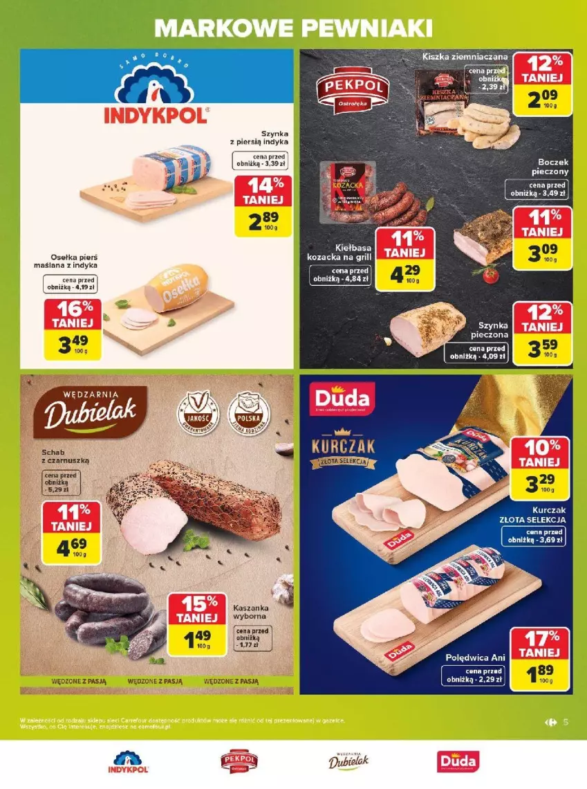 Gazetka promocyjna Carrefour - Gazetka Carrefour, Market w SUMIE markowe pewniaki - ważna 20.07 do 01.08.2026 - strona 5 - produkty: Boczek, Grill, Kasza, Kaszanka, Kiełbasa, Kurczak, LANA, Piec, Polędwica, Szynka