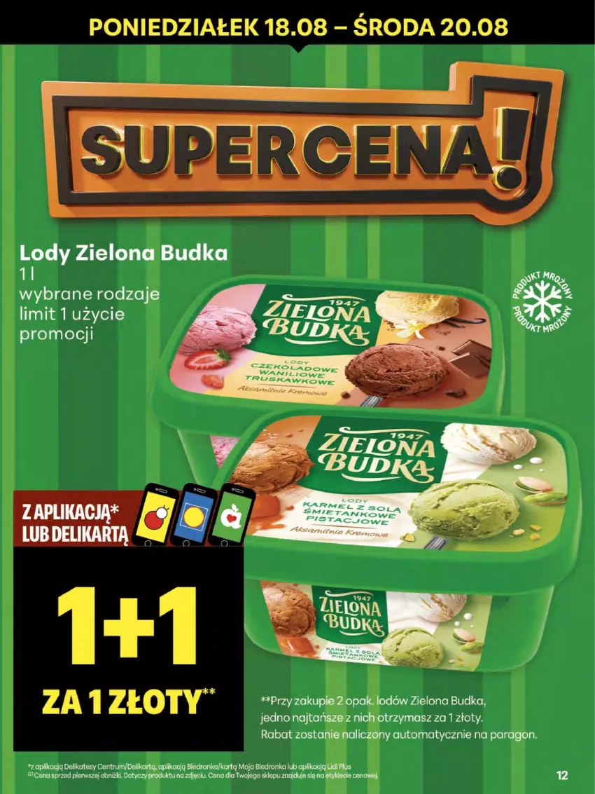 Gazetka promocyjna Delikatesy Centrum - Franczyza DC33 Czwartek - ważna 14.08 do 20.08.2025 - strona 12 - produkty: Lody, Zielona Budka