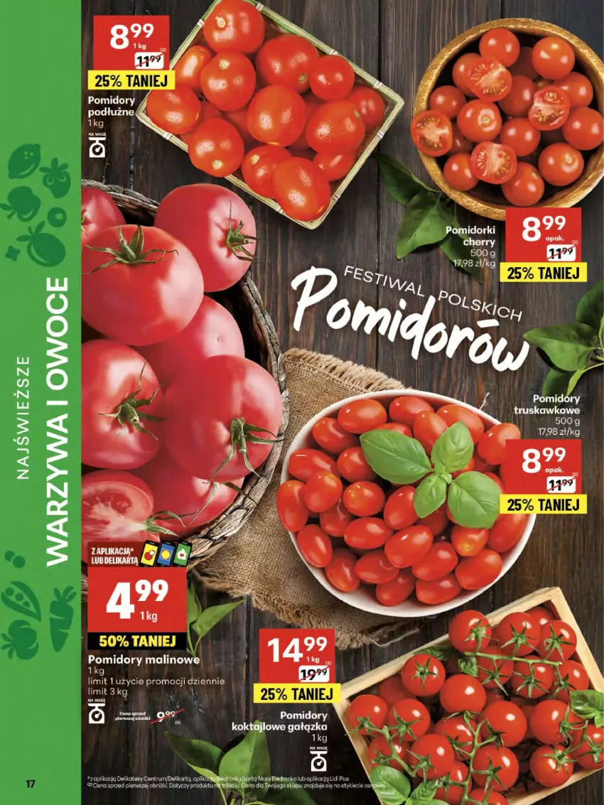 Gazetka promocyjna Delikatesy Centrum - Franczyza DC33 Czwartek - ważna 14.08 do 20.08.2025 - strona 17 - produkty: LG, Owoce, Pomidorki, Warzywa, Warzywa i owoce