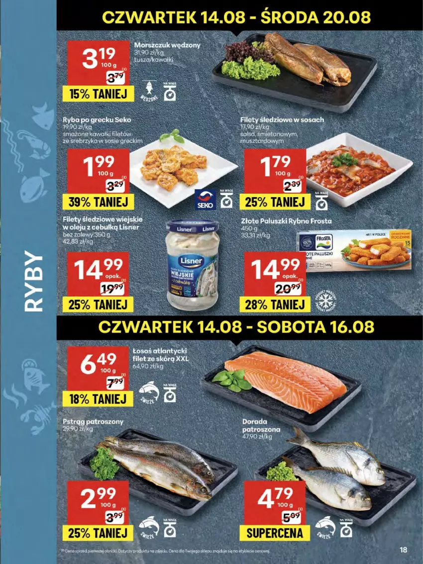 Gazetka promocyjna Delikatesy Centrum - Franczyza DC33 Czwartek - ważna 14.08 do 20.08.2025 - strona 18 - produkty: Fa, Frosta, Lisner, Olej, Por, Sos