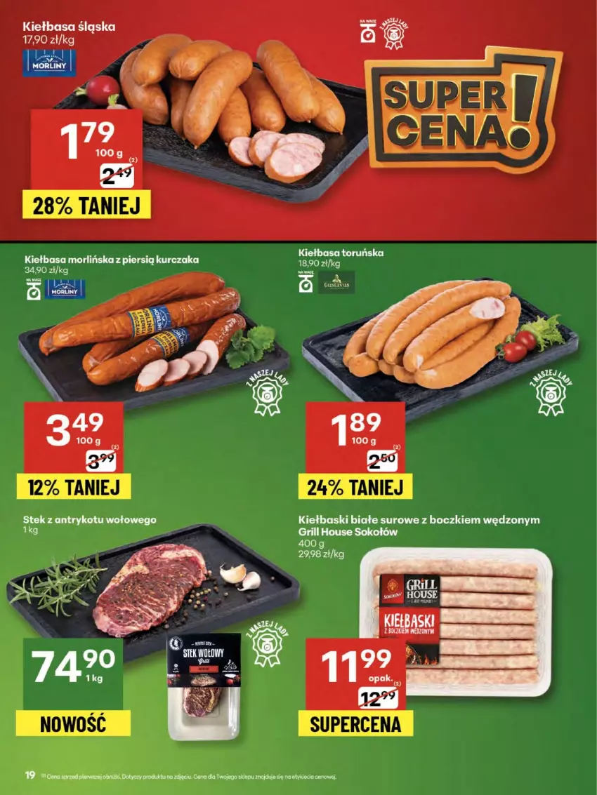 Gazetka promocyjna Delikatesy Centrum - Franczyza DC33 Czwartek - ważna 14.08 do 20.08.2025 - strona 19 - produkty: Grill, Kiełbasa, Kiełbasa śląska, Kiełbaski białe, Kurczak, Ser, Sok, Sokołów