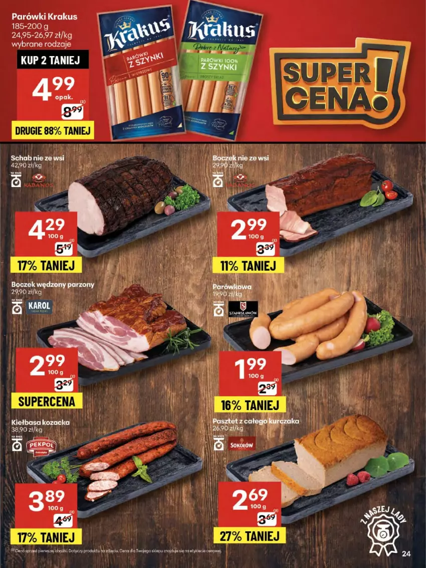 Gazetka promocyjna Delikatesy Centrum - Franczyza DC33 Czwartek - ważna 14.08 do 20.08.2025 - strona 24 - produkty: Krakus, Parówki