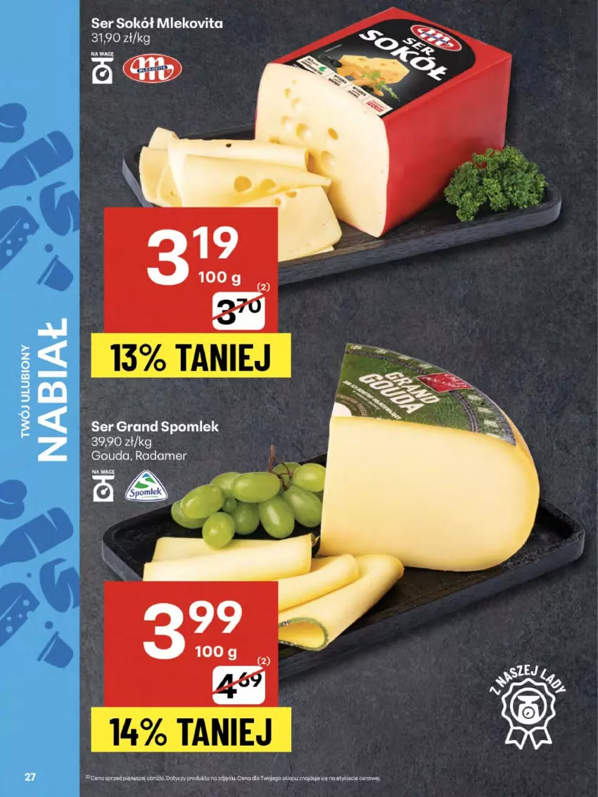 Gazetka promocyjna Delikatesy Centrum - Franczyza DC33 Czwartek - ważna 14.08 do 20.08.2025 - strona 27 - produkty: Gouda, Gra, Mleko, Mlekovita, Radamer, Ser, Sok, Sokół