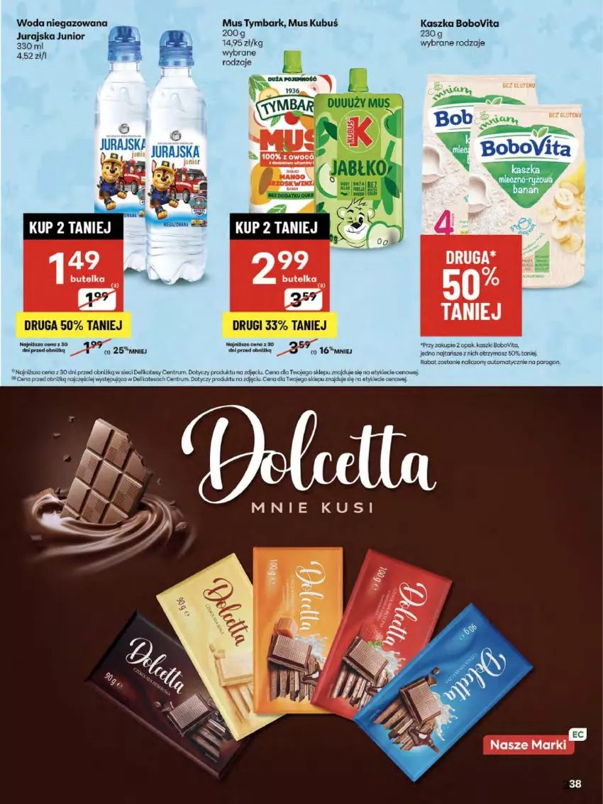 Gazetka promocyjna Delikatesy Centrum - Franczyza DC33 Czwartek - ważna 14.08 do 20.08.2025 - strona 38 - produkty: BoboVita, Kubuś, Mus, Rum, Tymbark, Woda, Woda niegazowana