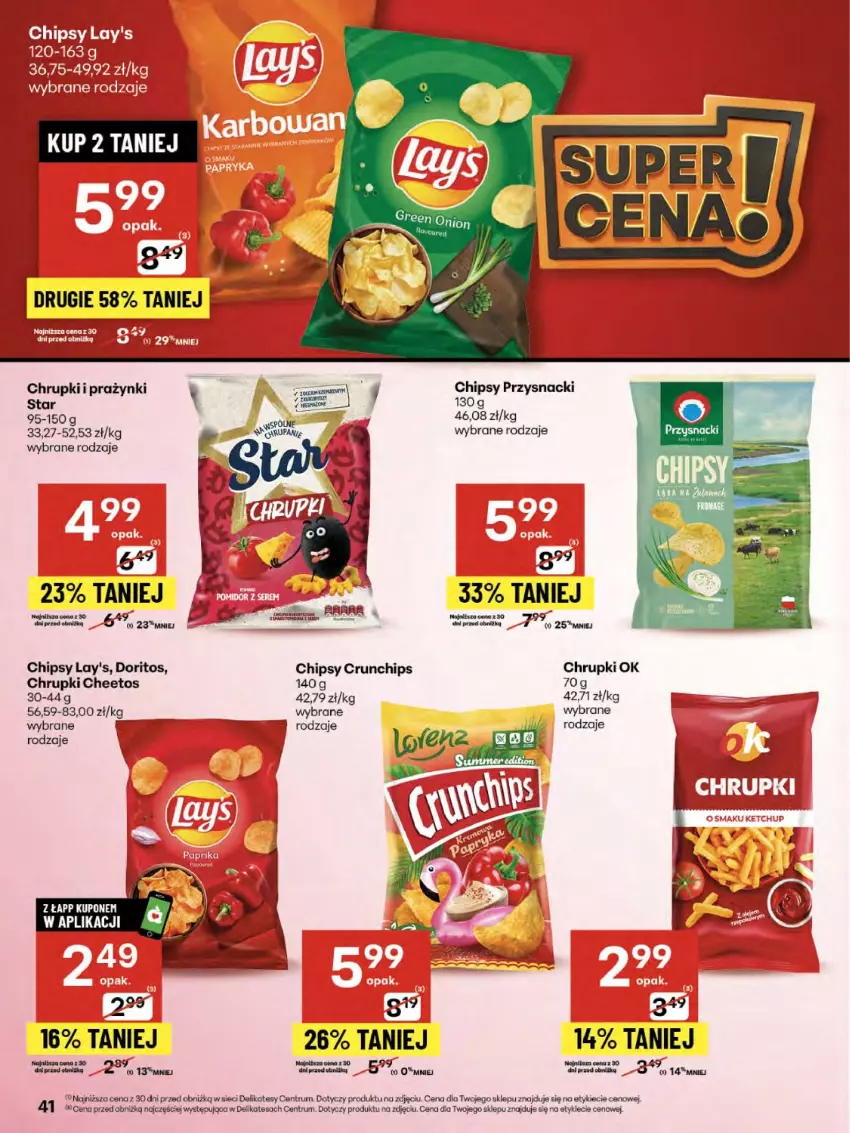 Gazetka promocyjna Delikatesy Centrum - Franczyza DC33 Czwartek - ważna 14.08 do 20.08.2025 - strona 41 - produkty: Cheetos, Chipsy, Chrupki, Crunchips, Przysnacki, Rum