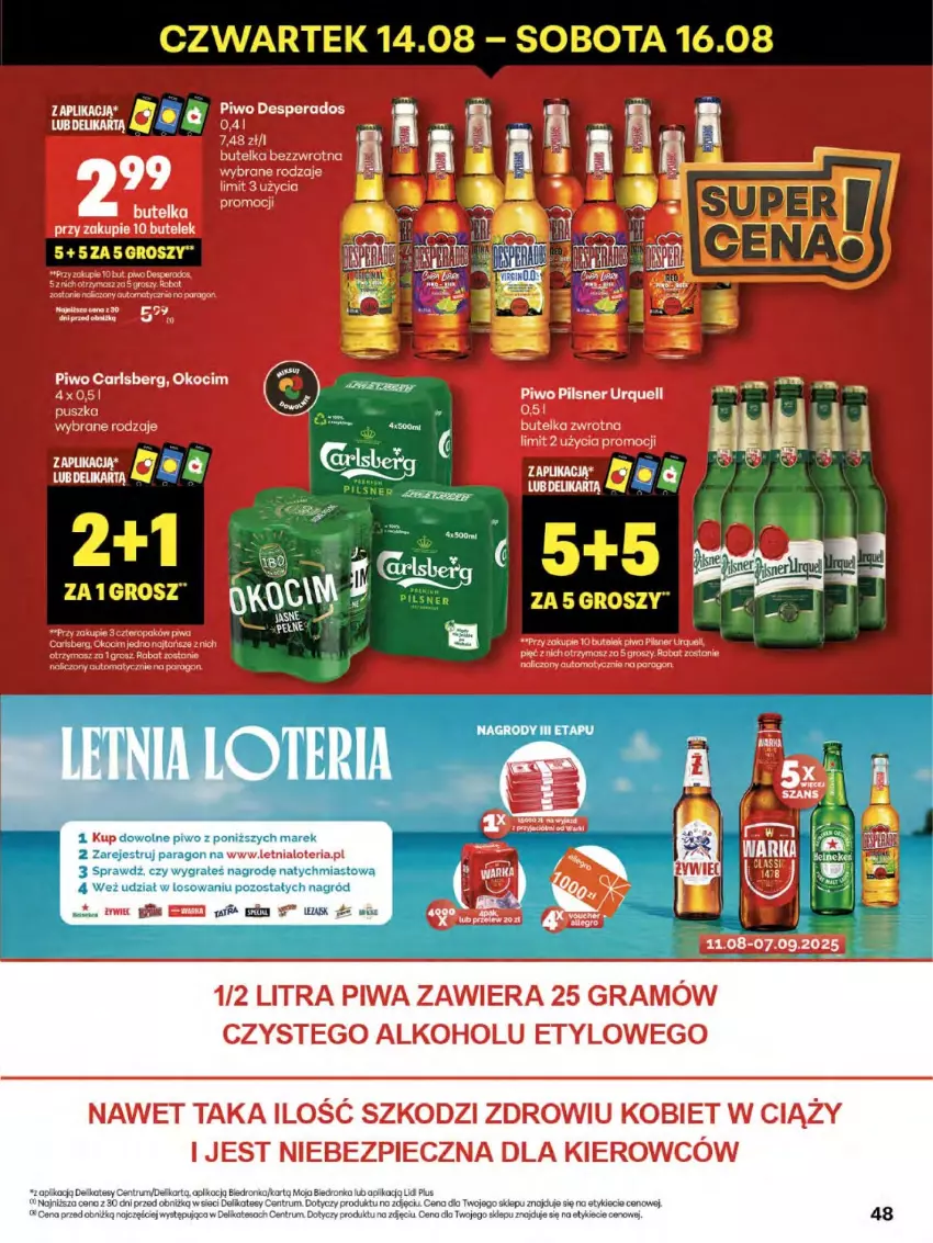 Gazetka promocyjna Delikatesy Centrum - Franczyza DC33 Czwartek - ważna 14.08 do 20.08.2025 - strona 48 - produkty: Gra, Piwo, Rum
