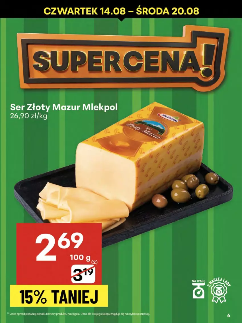 Gazetka promocyjna Delikatesy Centrum - Franczyza DC33 Czwartek - ważna 14.08 do 20.08.2025 - strona 6 - produkty: Fa, Ser, Złoty Mazur
