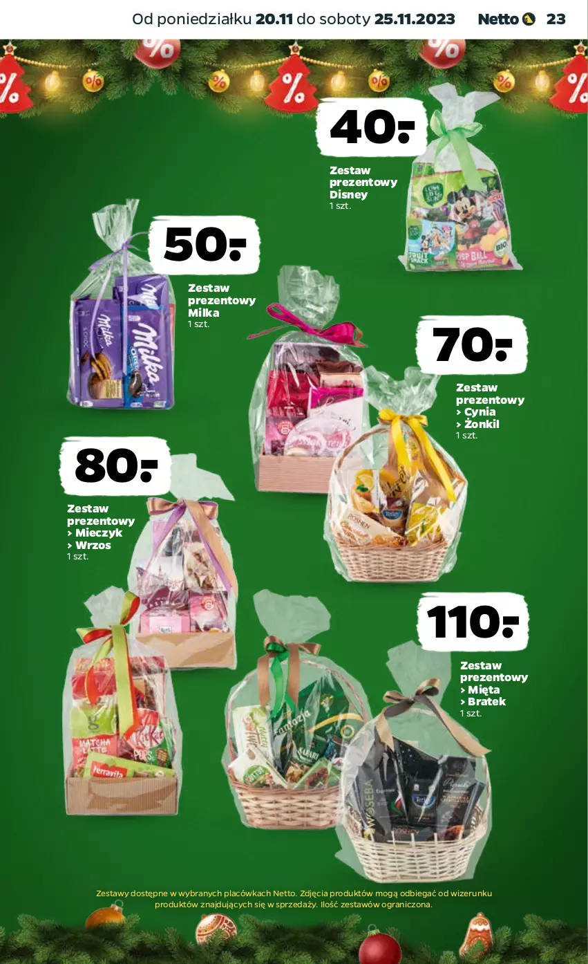 Gazetka promocyjna Netto - Artykuły spożywcze - ważna 20.11 do 25.11.2023 - strona 23 - produkty: Disney, Gra, Miecz, Mięta, Milka, Zestaw prezentowy