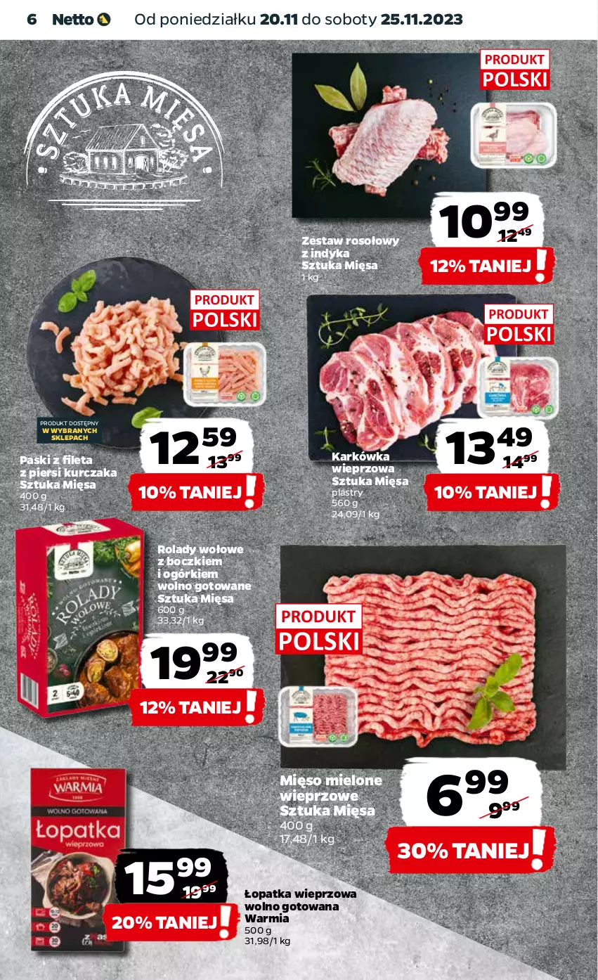 Gazetka promocyjna Netto - Artykuły spożywcze - ważna 20.11 do 25.11.2023 - strona 6 - produkty: Karkówka wieprzowa, Kurczak, Mięso, Mięso mielone