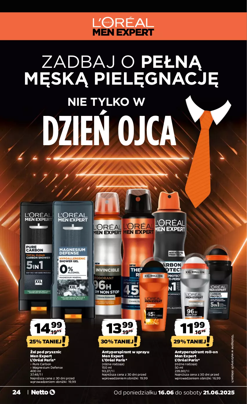 Gazetka promocyjna Netto - Od Poniedziałku - ważna 16.06 do 21.06.2025 - strona 24 - produkty: Antyperspirant, L’Oréal, Pur