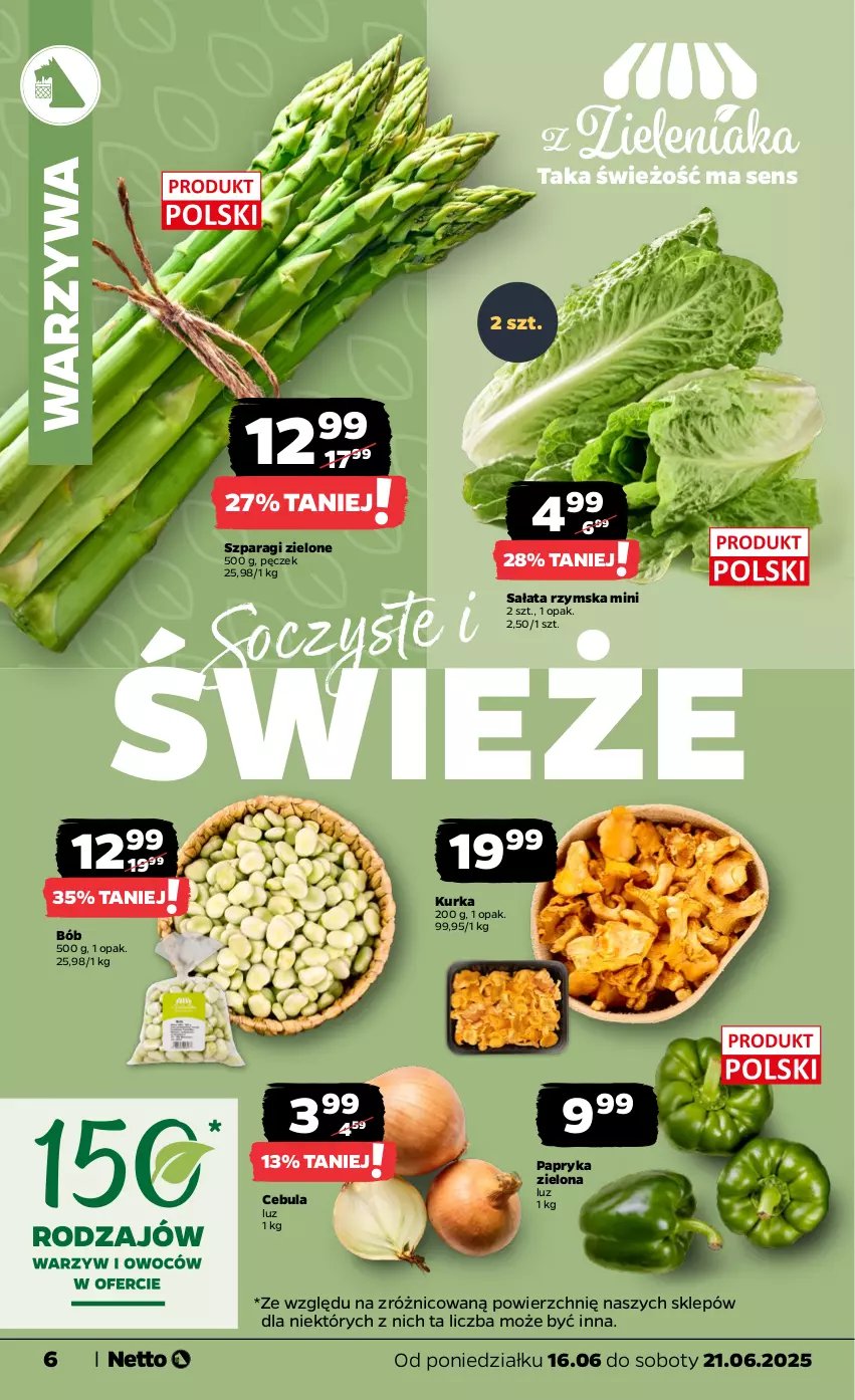 Gazetka promocyjna Netto - Od Poniedziałku - ważna 16.06 do 21.06.2025 - strona 6 - produkty: Cebula, Papryka, Sałat, Warzywa