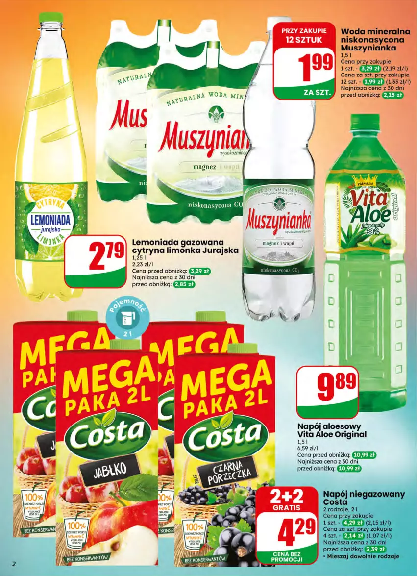 Gazetka promocyjna Dino - Gazetka 16 / 2026 - ważna 15.04 do 21.04.2026 - strona 2 - produkty: Gin, Gra, Lemoniada, Limonka, Magnez, Mus, Muszynianka, Napój, Napój niegazowany, Woda