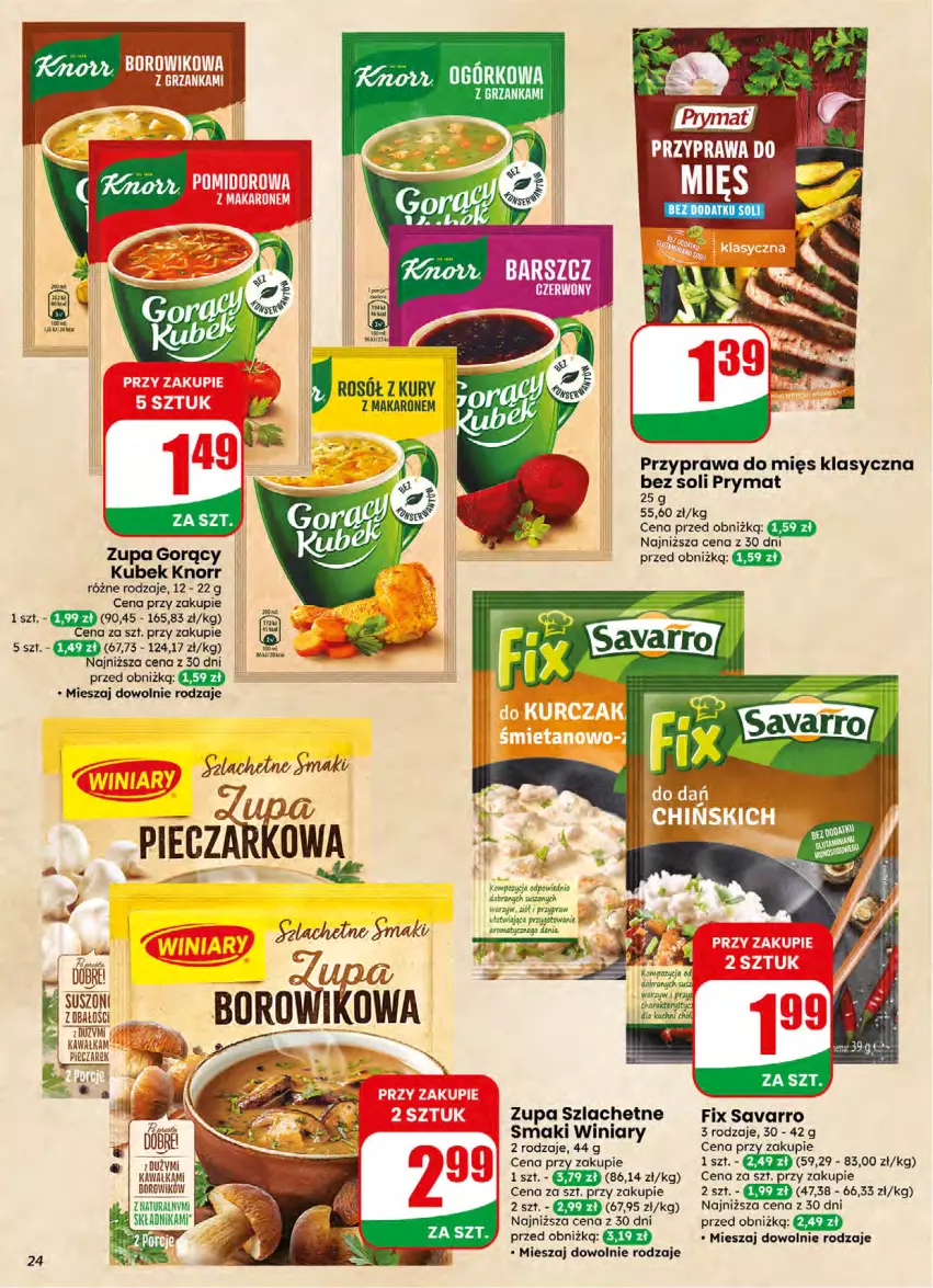 Gazetka promocyjna Dino - Gazetka 16 / 2026 - ważna 15.04 do 21.04.2026 - strona 24 - produkty: Kawa, Knorr, Kubek, Makaron, Piec, Prymat, Rosół, Savarro, Wiko, Winiary, Zupa