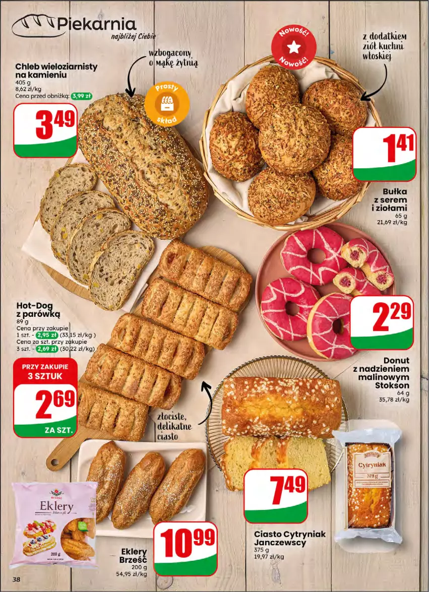 Gazetka promocyjna Dino - Gazetka 16 / 2026 - ważna 15.04 do 21.04.2026 - strona 38 - produkty: Bułka, Chleb, Chleb wieloziarnisty, Donut, JBL, Ser