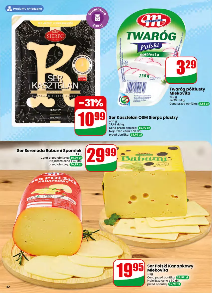 Gazetka promocyjna Dino - Gazetka 16 / 2026 - ważna 15.04 do 21.04.2026 - strona 42 - produkty: Kasztelan, Mleko, Mlekovita, Ser, Ser Kasztelan, Twaróg, Twaróg półtłusty, Wiko