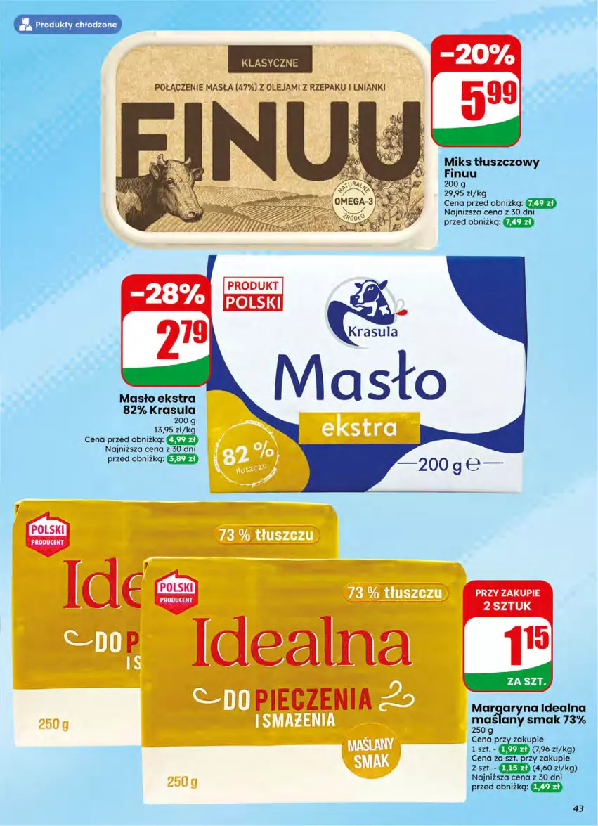Gazetka promocyjna Dino - Gazetka 16 / 2026 - ważna 15.04 do 21.04.2026 - strona 43 - produkty: Finuu, Margaryna, Masło, Miks tłuszczowy, Olej, Piec