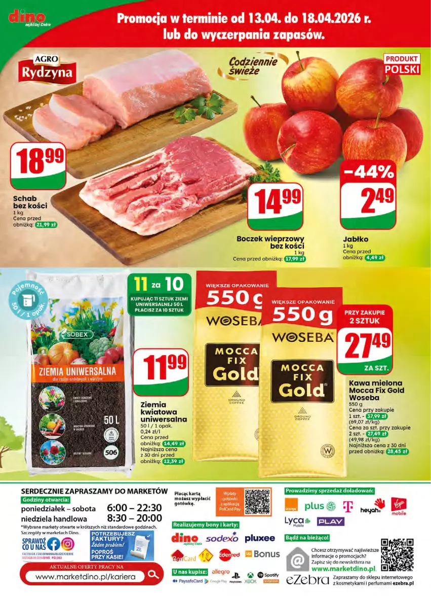 Gazetka promocyjna Dino - Gazetka 16 / 2026 - ważna 15.04 do 21.04.2026 - strona 72 - produkty: Boczek, Boczek wieprzowy, Fa, Kawa, Kawa mielona, Mocca Fix Gold, Perfum, Schab bez kości, Ser, Tera, Woseba, Xbox