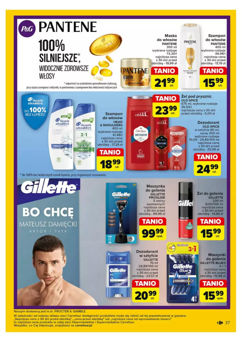 Gazetka promocyjna Carrefour - ważna 28.10 do 02.11.2024 - strona 31 - produkty: Dezodorant, Gillette, Maska, Maszynka, Maszynka do golenia, Old Spice, Pantene, Por, Szampon, Szynka