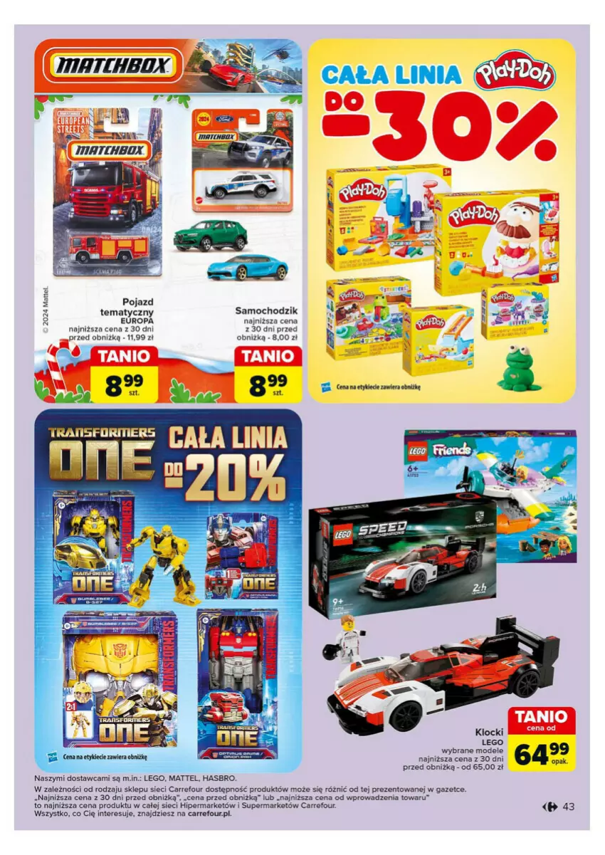 Gazetka promocyjna Carrefour - ważna 28.10 do 02.11.2024 - strona 38 - produkty: Chodzik, Hasbro, LEGO, Mattel, Pojazd