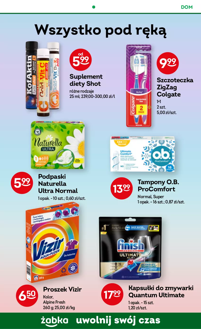 Gazetka promocyjna Żabka - ważna 02.11 do 08.11.2022 - strona 48 - produkty: Colgate, LG, Naturell, Naturella, O.B., Podpaski, Suplement diety, Szczoteczka, Tampony, Vizir, Zmywarki