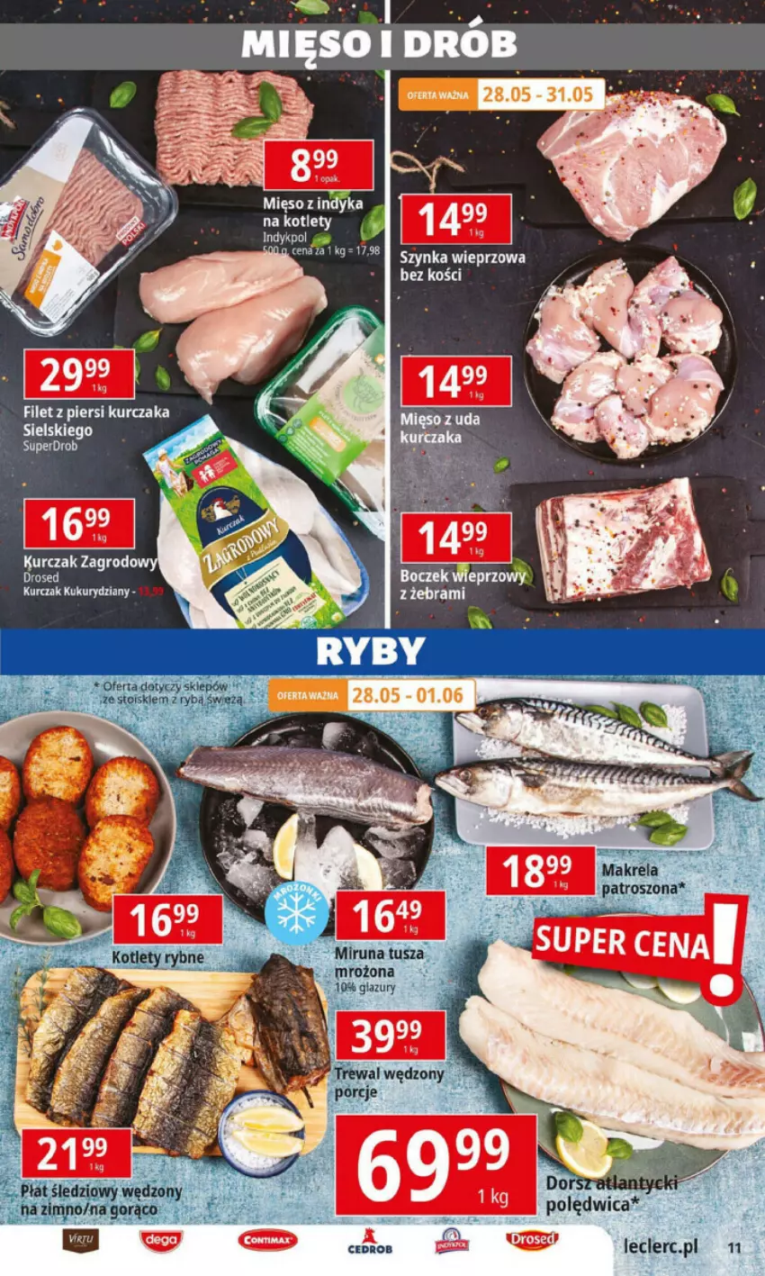 Gazetka promocyjna E Leclerc - ważna 28.05 do 06.06.2024 - strona 12 - produkty: Filet z piersi kurczaka, Kotlet, Kurczak, Mięso, Mięso z indyka, Szynka, Szynka wieprzowa