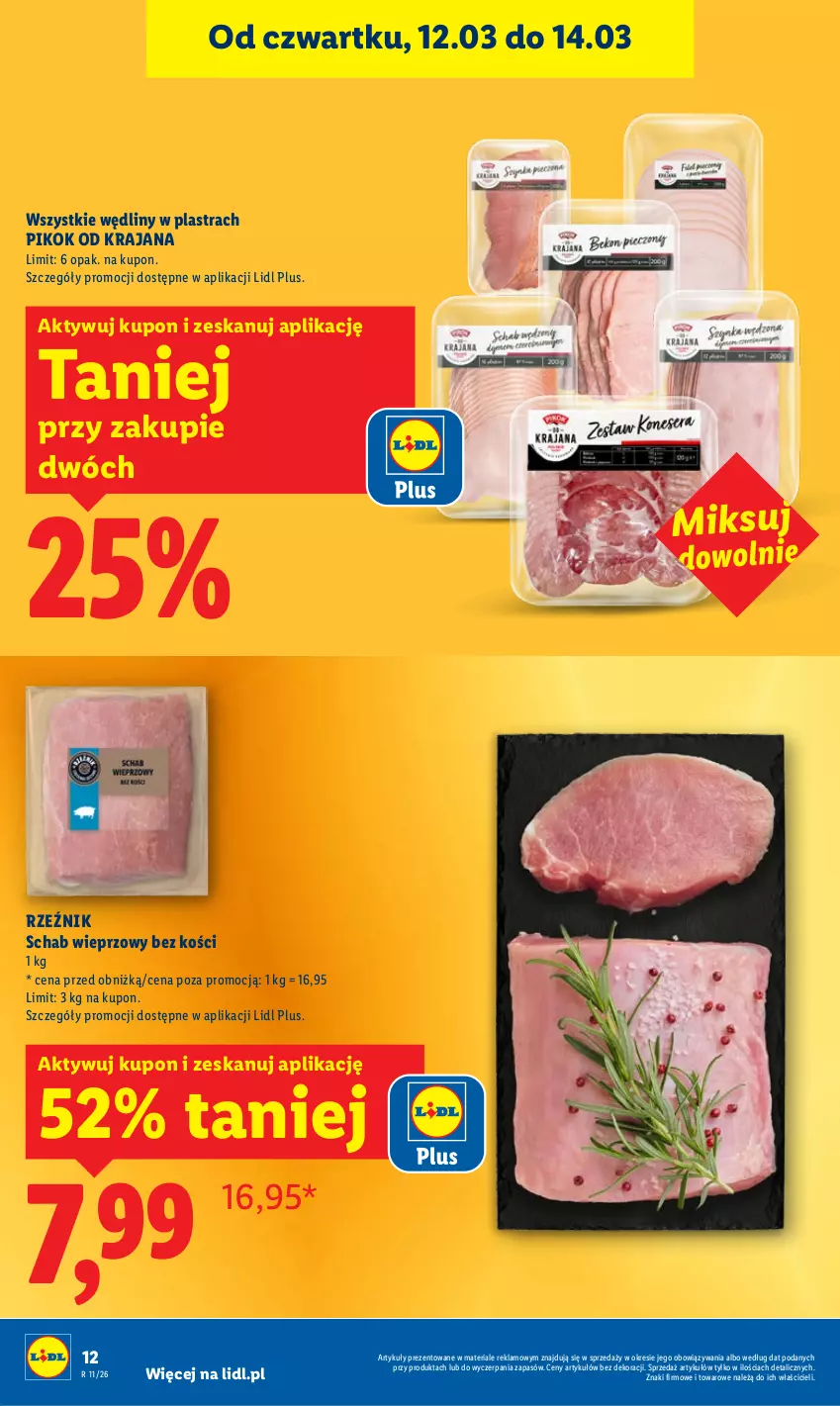 Gazetka promocyjna Lidl - GAZETKA - ważna 12.03 do 14.03.2026 - strona 12 - produkty: PIKOK, Schab wieprzowy
