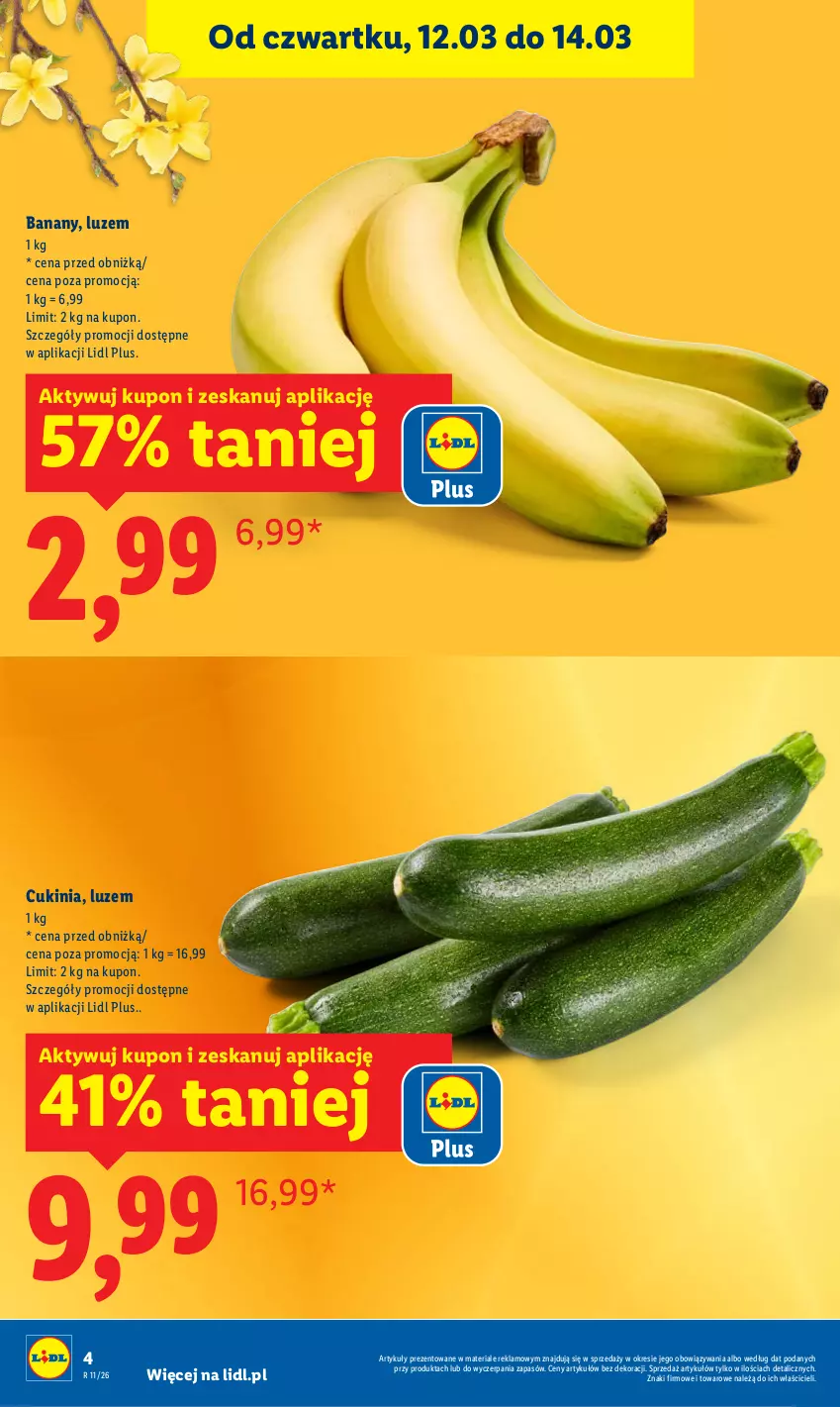 Gazetka promocyjna Lidl - GAZETKA - ważna 12.03 do 14.03.2026 - strona 4 - produkty: Banany