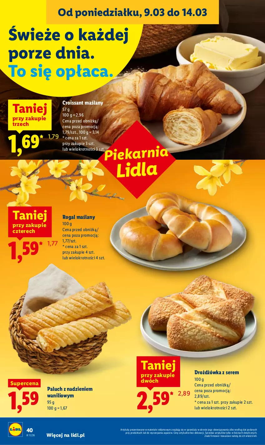 Gazetka promocyjna Lidl - GAZETKA - ważna 12.03 do 14.03.2026 - strona 42 - produkty: Croissant, Por, Rogal, Ser