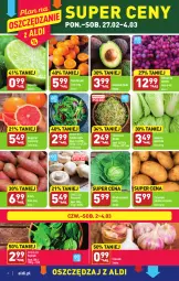 Gazetka promocyjna Aldi - Pełny katalog - Gazetka - ważna od 04.03 do 04.03.2023 - strona 2 - produkty: Piec, Mandarynki, Czosnek, Ziemniaki, Sałat, Kiełki, Winogrona, Limonka, Wino, Grejpfrut, Szpinak