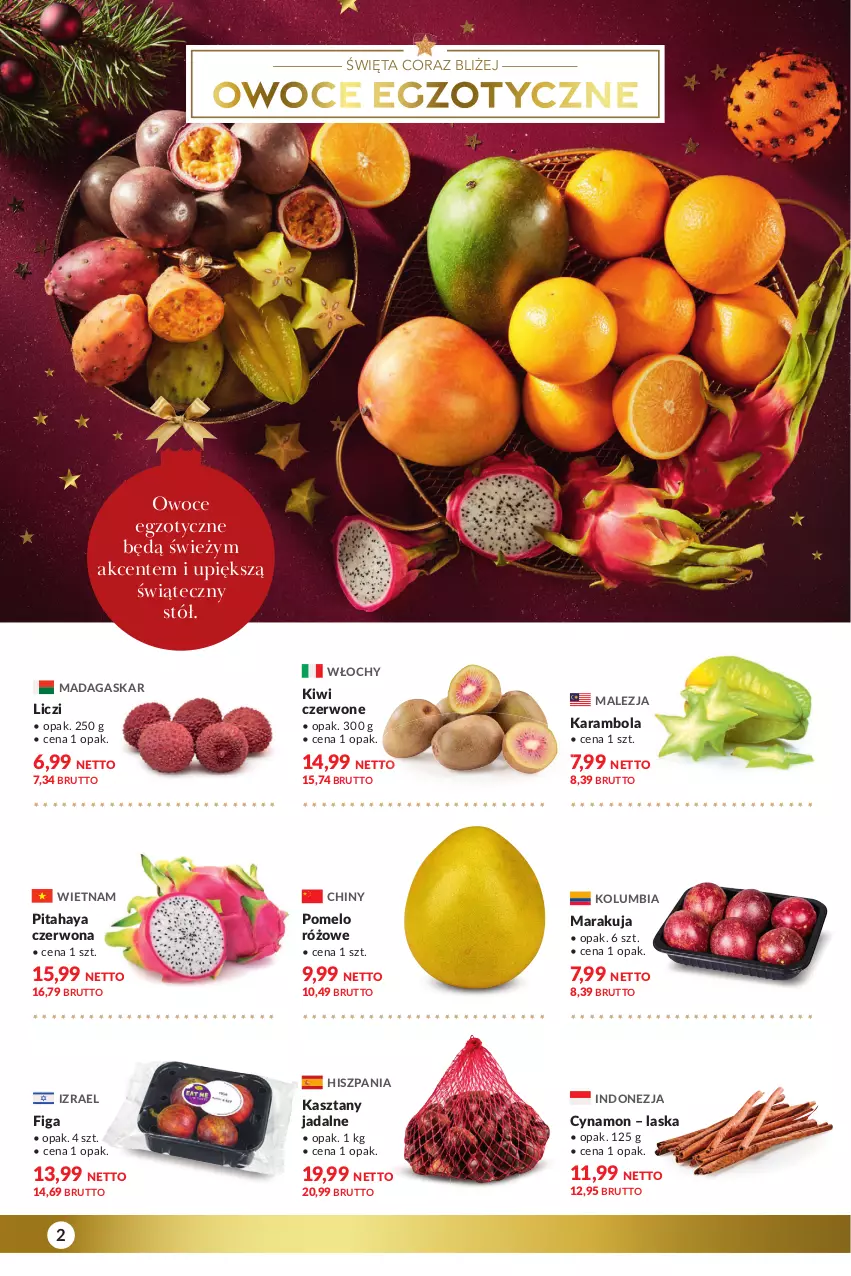 Gazetka promocyjna Makro - [Oferta specjalna] Delikatesy - ważna 14.12 do 26.12.2021 - strona 2 - produkty: Kiwi, Liczi, Owoce, Pitahaya, Pomelo, Stół