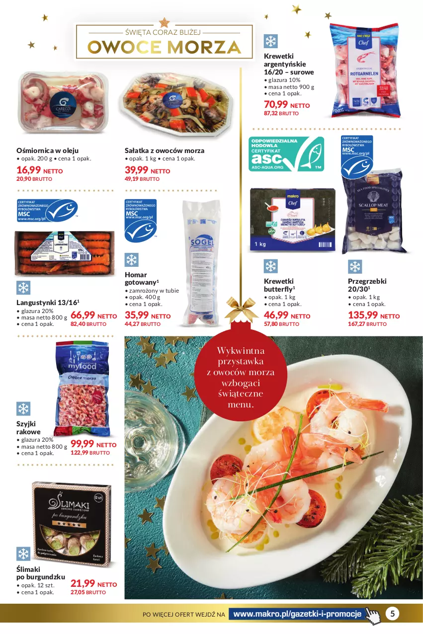 Gazetka promocyjna Makro - [Oferta specjalna] Delikatesy - ważna 14.12 do 26.12.2021 - strona 5 - produkty: Glazura, Krewetki, Lazur, Olej, Owoce, Owoce morza, Sałat, Sałatka