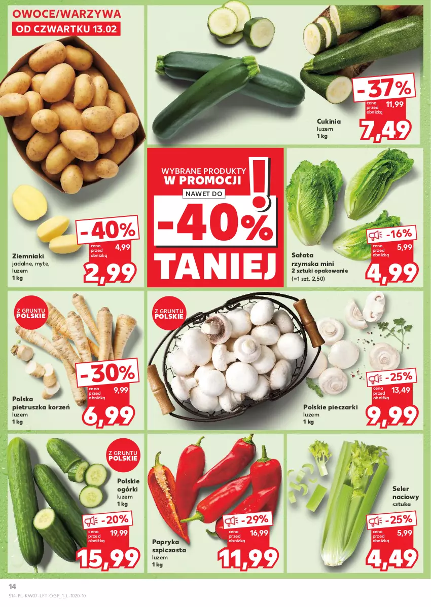 Gazetka promocyjna Kaufland - Gazetka tygodnia - ważna 13.02 do 19.02.2025 - strona 14 - produkty: Grunt, Owoce, Papryka, Piec, Pietruszka, Sałat, Seler naciowy, Szpic, Warzywa, Ziemniaki