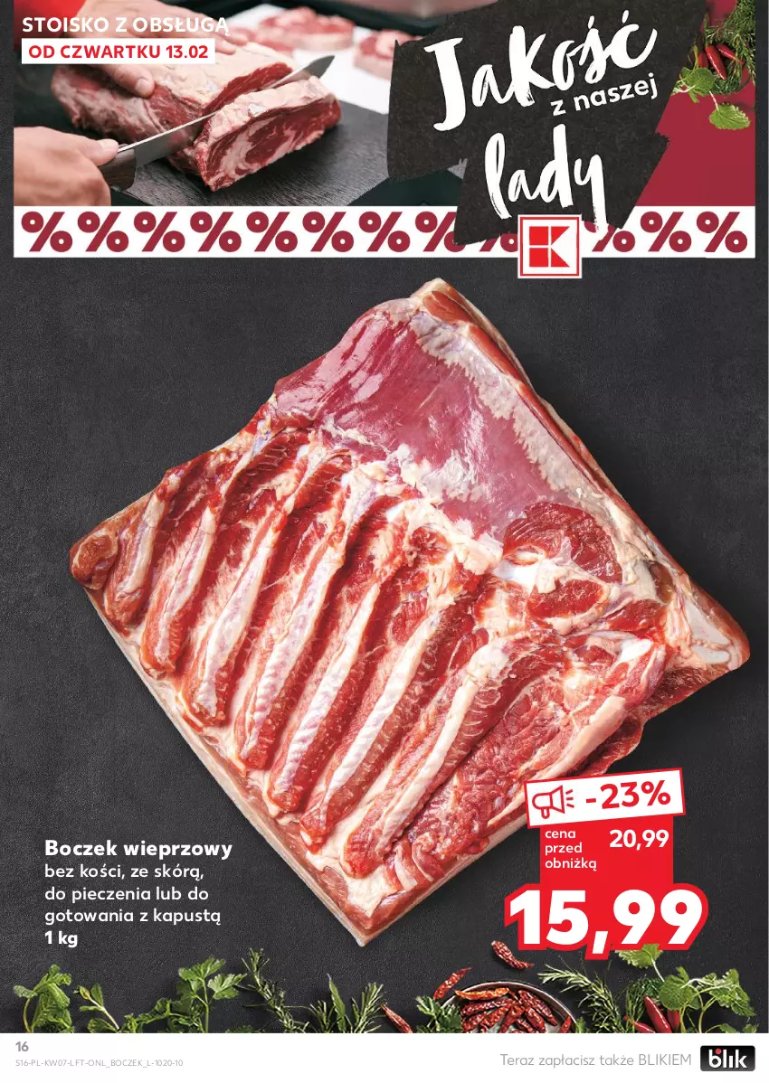 Gazetka promocyjna Kaufland - Gazetka tygodnia - ważna 13.02 do 19.02.2025 - strona 16 - produkty: Boczek, Boczek wieprzowy, Kapustą, Piec, Tera