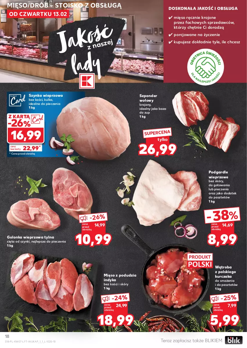 Gazetka promocyjna Kaufland - Gazetka tygodnia - ważna 13.02 do 19.02.2025 - strona 18 - produkty: Drób, Fa, Golonka wieprzowa, Kurczak, Mięso, Pasztet, Piec, Por, Szponder wołowy, Szynka, Szynka wieprzowa, Tera