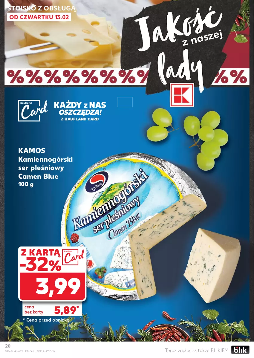 Gazetka promocyjna Kaufland - Gazetka tygodnia - ważna 13.02 do 19.02.2025 - strona 20 - produkty: KaMos, Ser, Ser pleśniowy, Tera