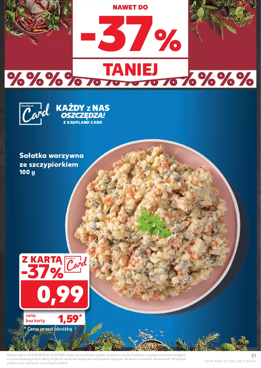 Gazetka promocyjna Kaufland - Gazetka tygodnia - ważna 13.02 do 19.02.2025 - strona 21 - produkty: Sałat, Sałatka, Sałatka warzywna, Ser