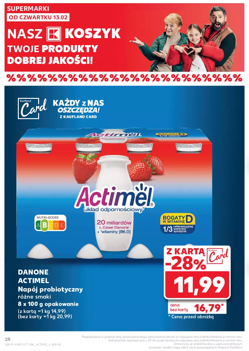 Gazetka promocyjna Kaufland - Gazetka tygodnia - ważna 13.02 do 19.02.2025 - strona 28 - produkty: Actimel, Danone, Kosz, Napój, Rama, Sok