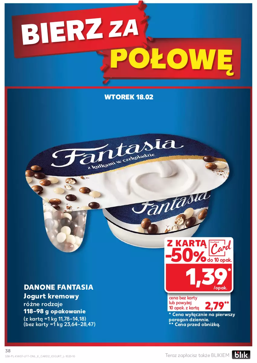 Gazetka promocyjna Kaufland - Gazetka tygodnia - ważna 13.02 do 19.02.2025 - strona 38 - produkty: Danone, Danone Fantasia, Fa, Fanta, Jogurt, Tera